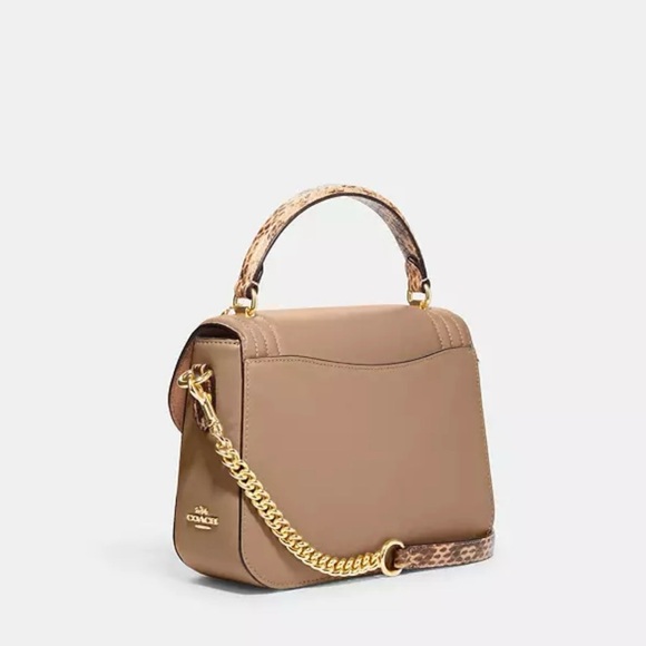 Marlie Top Handle Satchel With Border Quilting Coach NWT - Picture 2 of 5